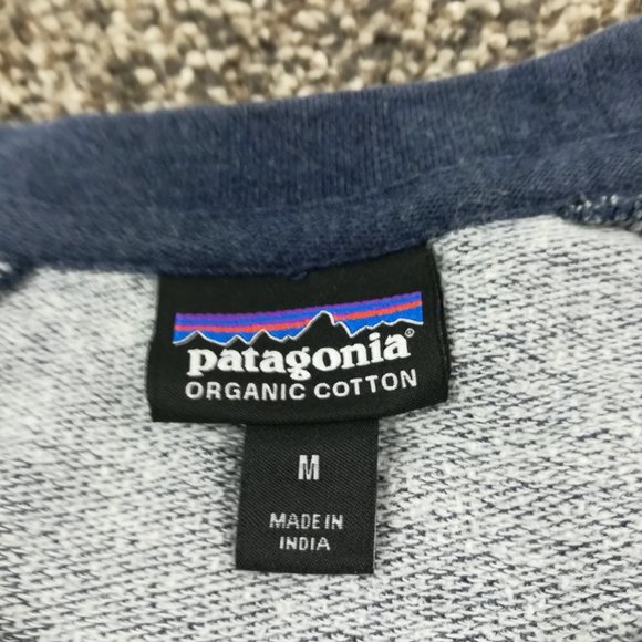 Patagonia Sweatshirt Fitz Roy Lightweight Organic Cotton Crew Blue Mens Medium - Picture 5 of 11